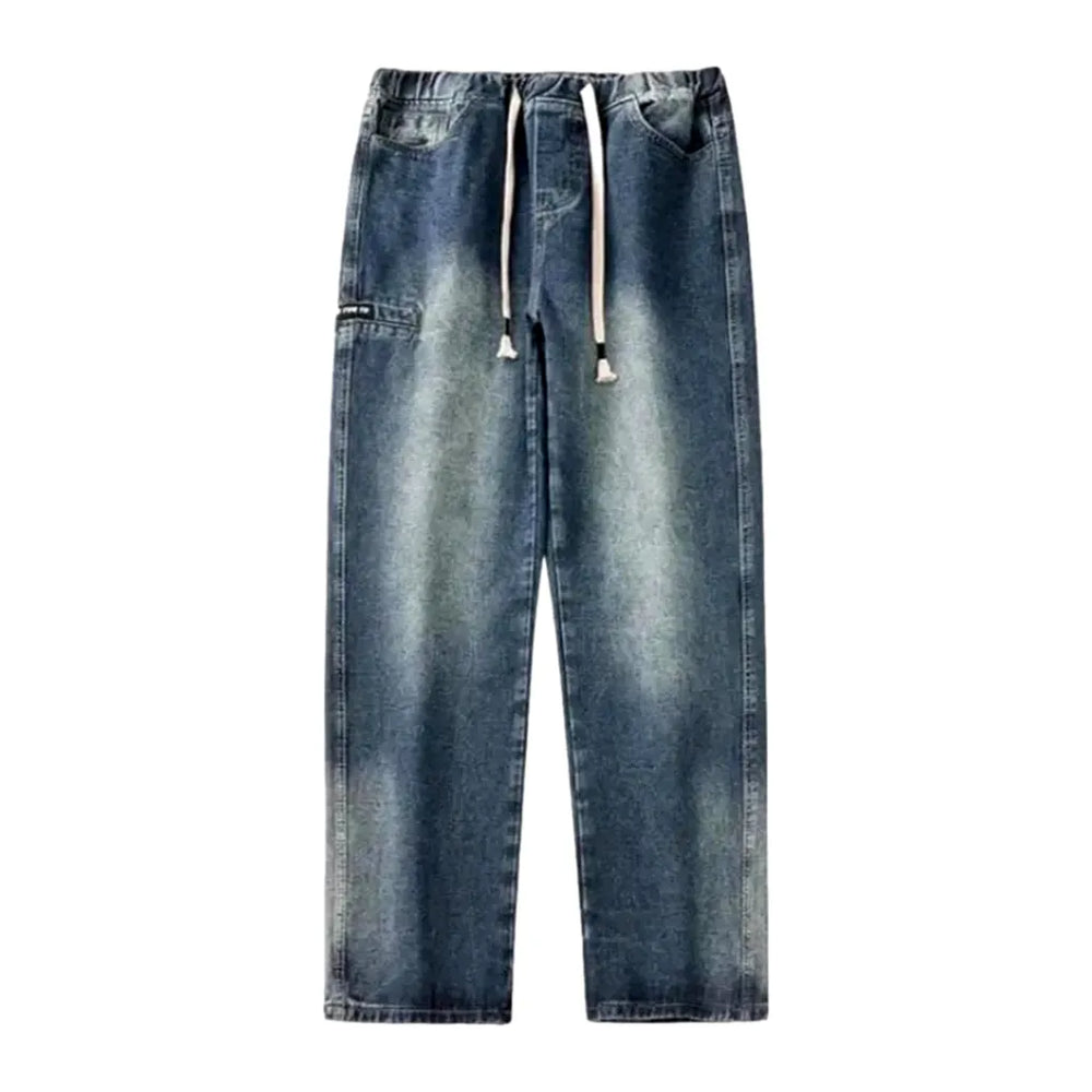 Retro Style Men's Jean Joggers - Blue