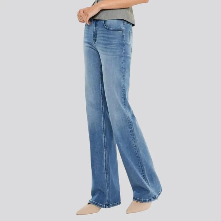 Straight women's whiskered jeans