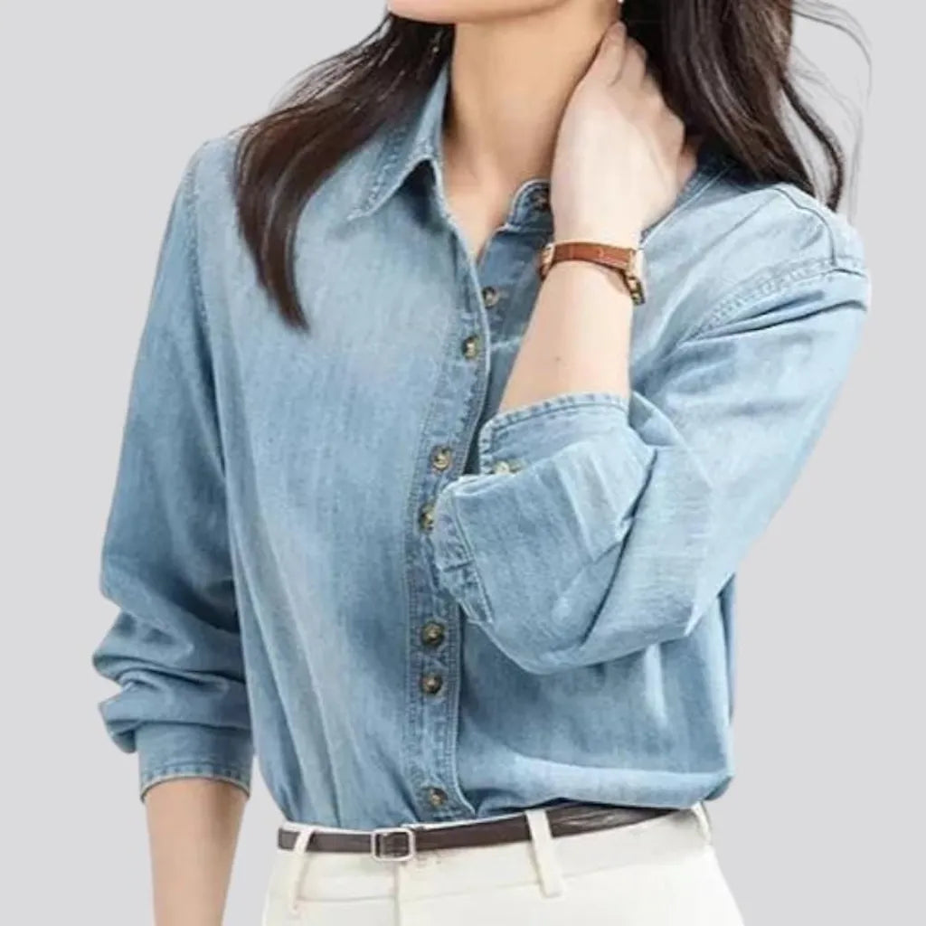 Regular women's denim shirt