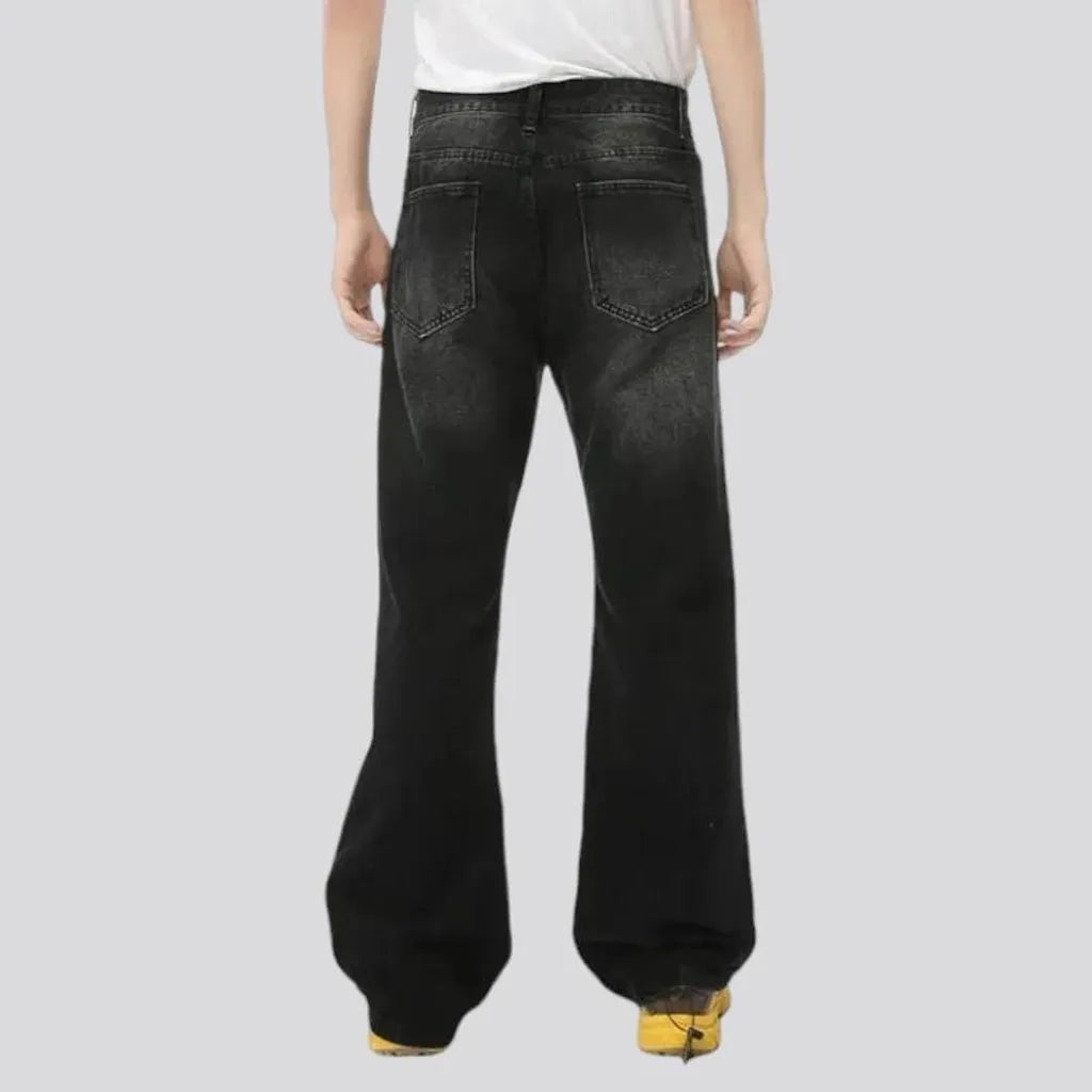 Grunge sanded fashion men's jeans