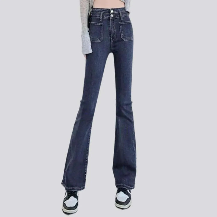 Stonewashed women's high-waist jeans