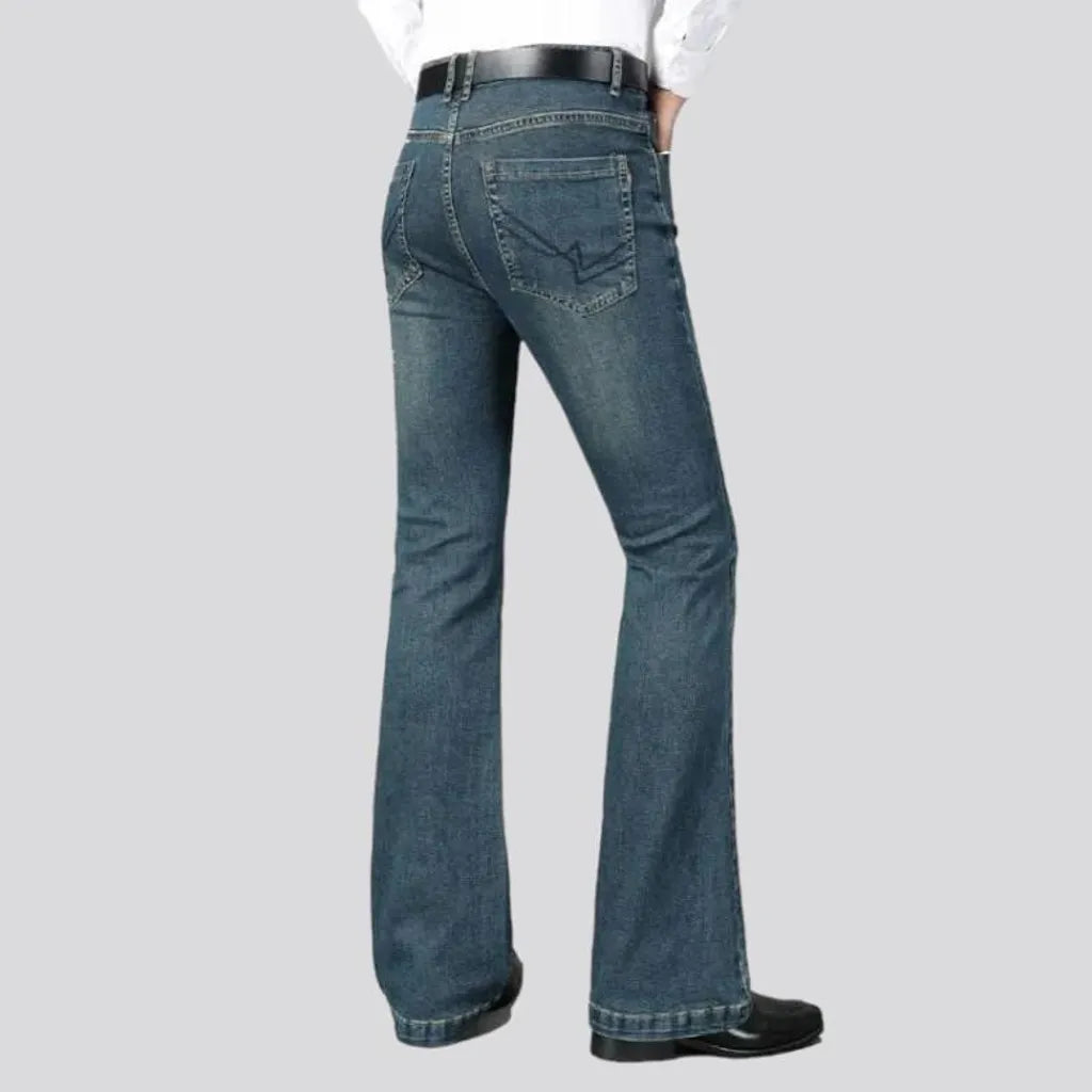 Stonewashed men's street jeans