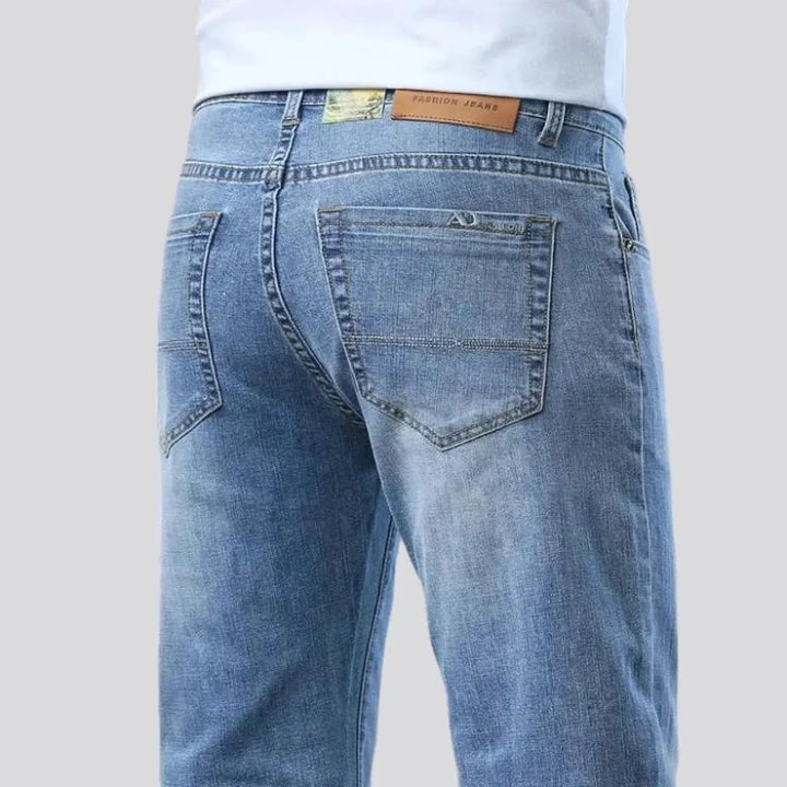 Thin men's high-waist jeans