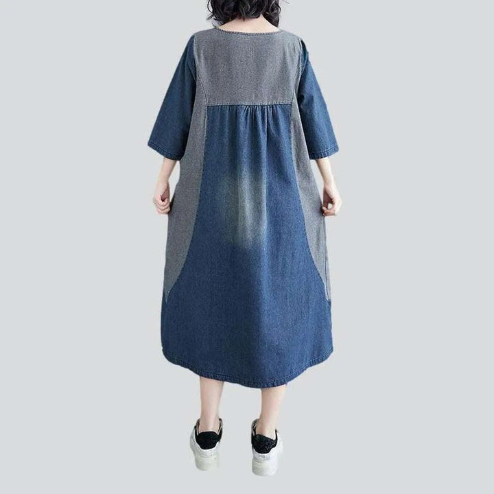 Urbane denim caftan dress