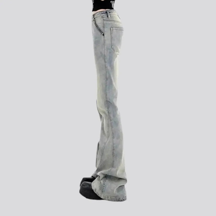 Floor-length bootcut jeans
 for ladies