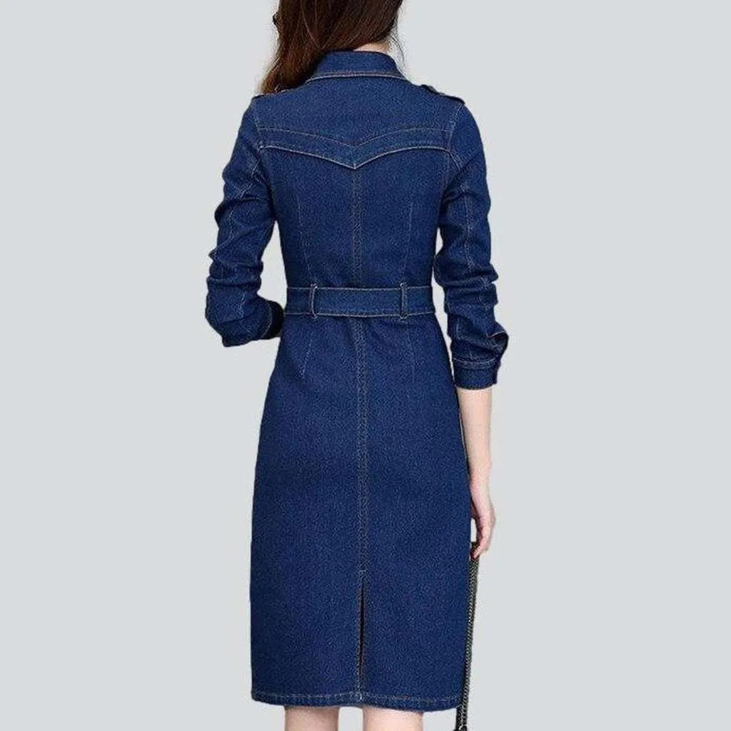 Long stonewashed jean dress