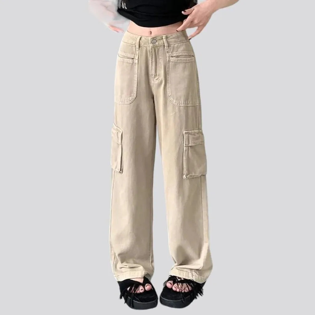 Cargo floor-length jeans
 for women