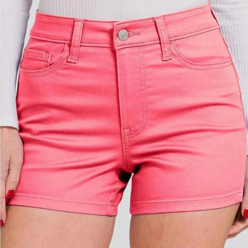 Mid-waist jean shorts
 for women