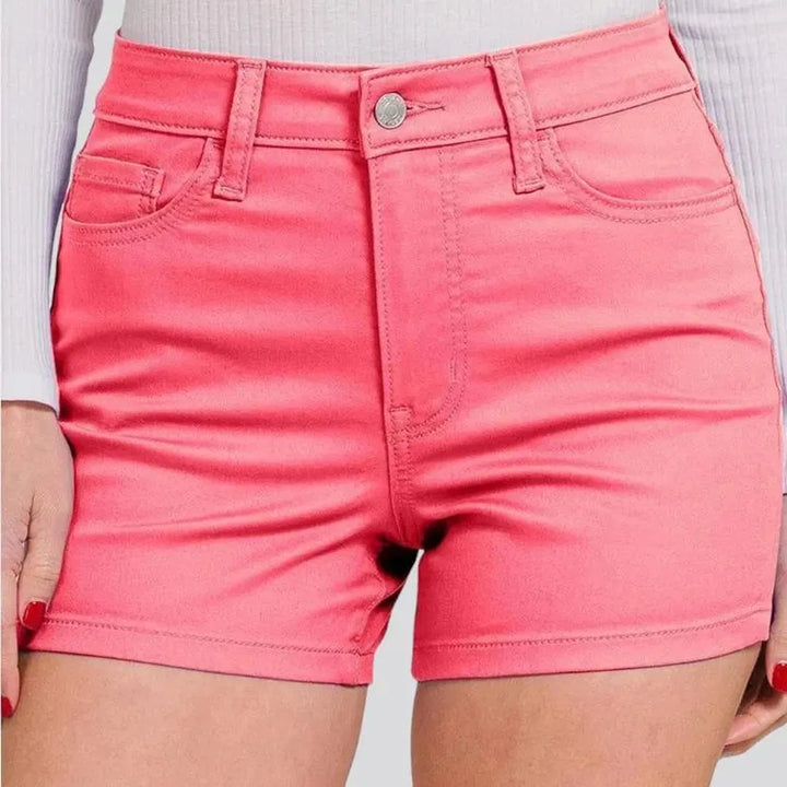 Mid-waist jean shorts
 for women