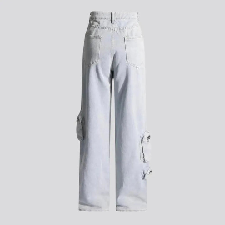 90s style light fabric women's jeans