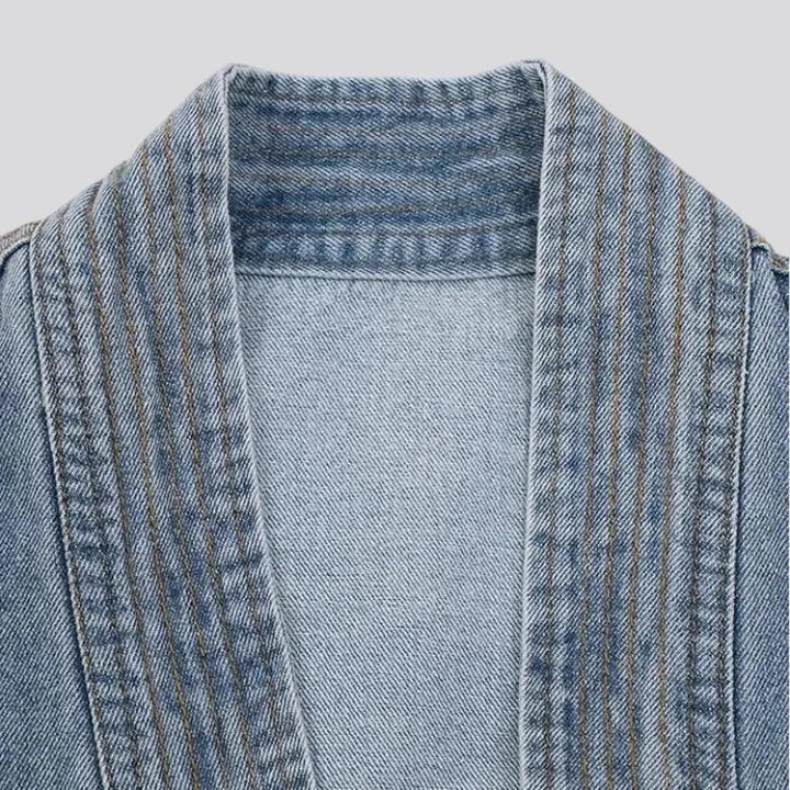 Fashionable light oversized women's jean cardigan