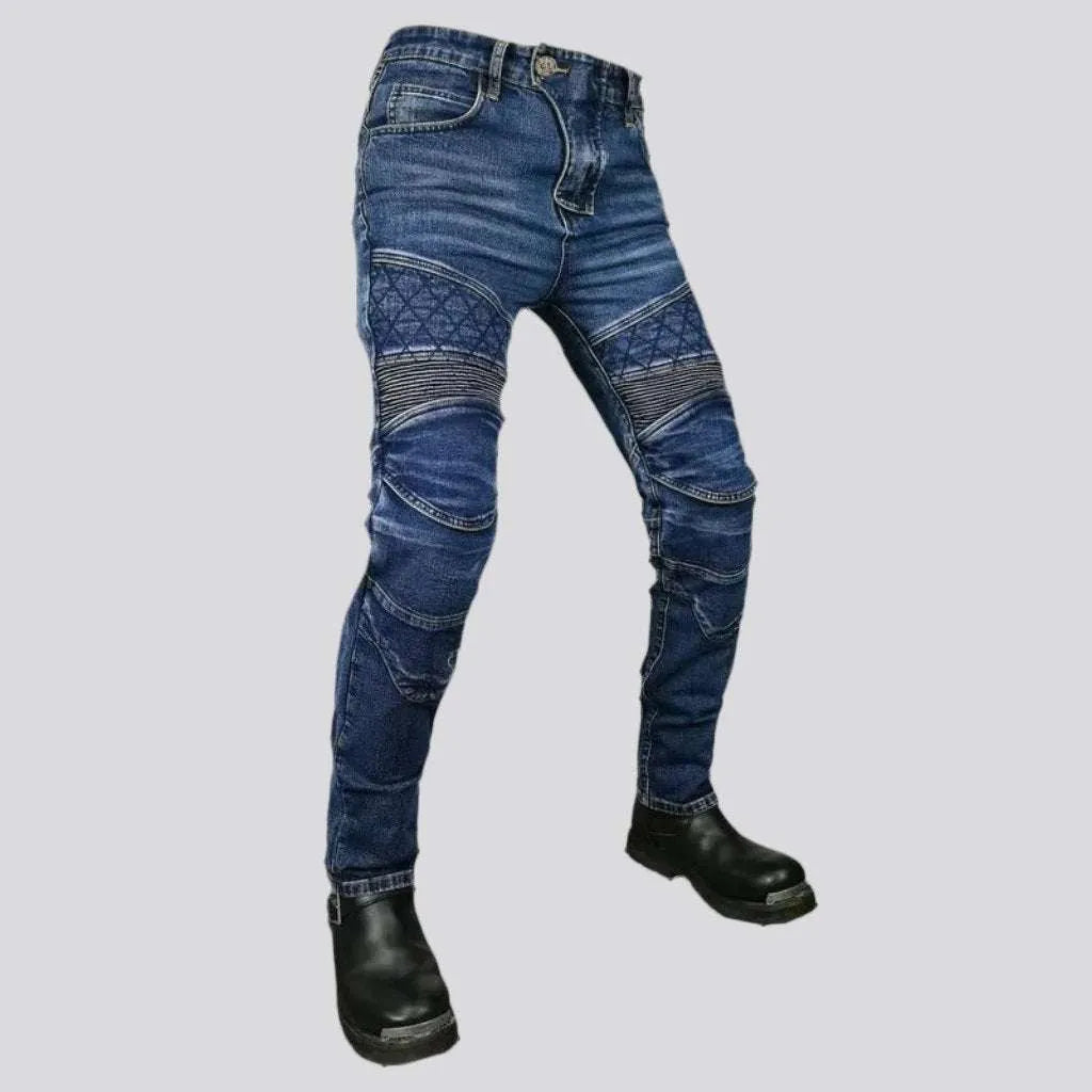 Slim men's biker jeans