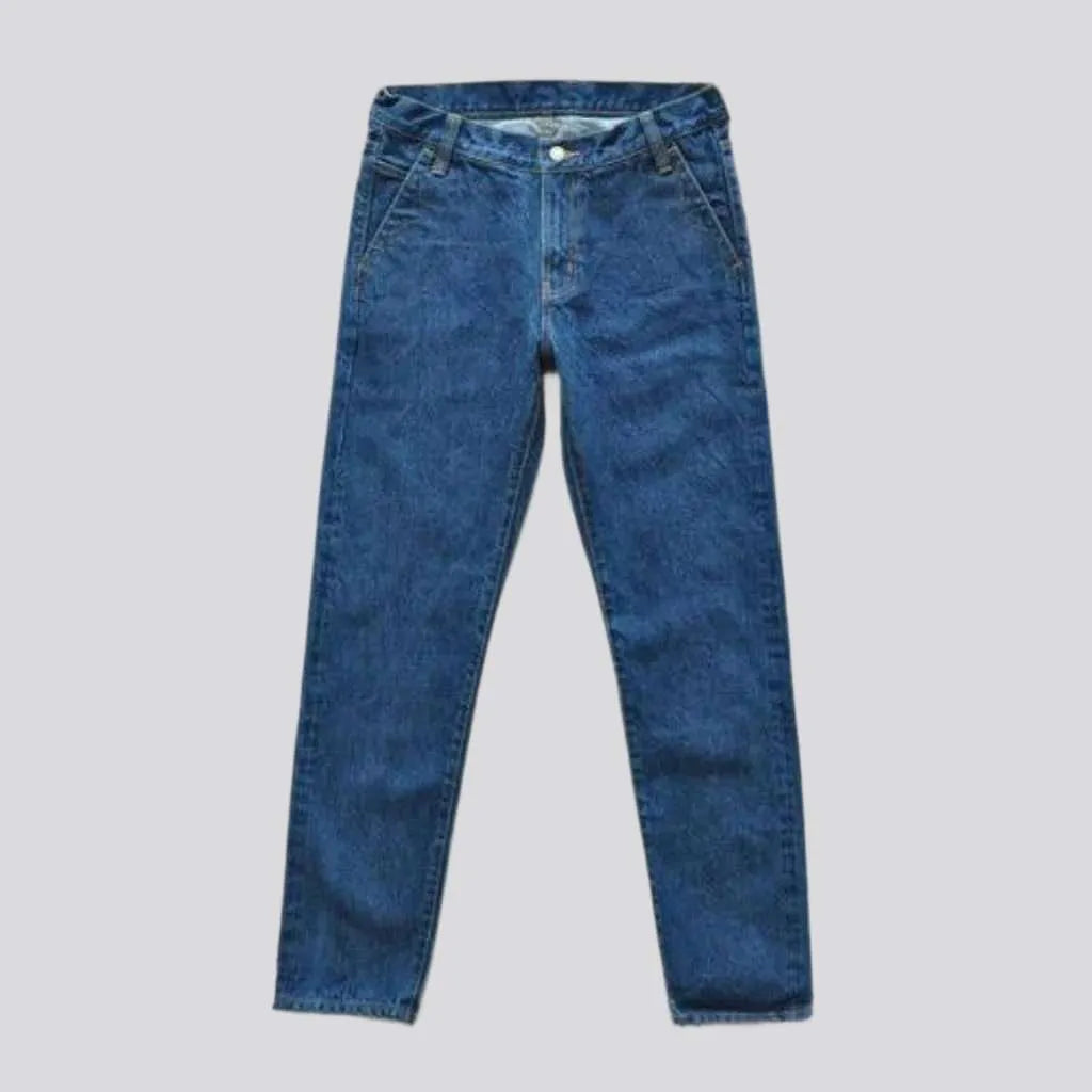 Medium wash men's selvedge jeans