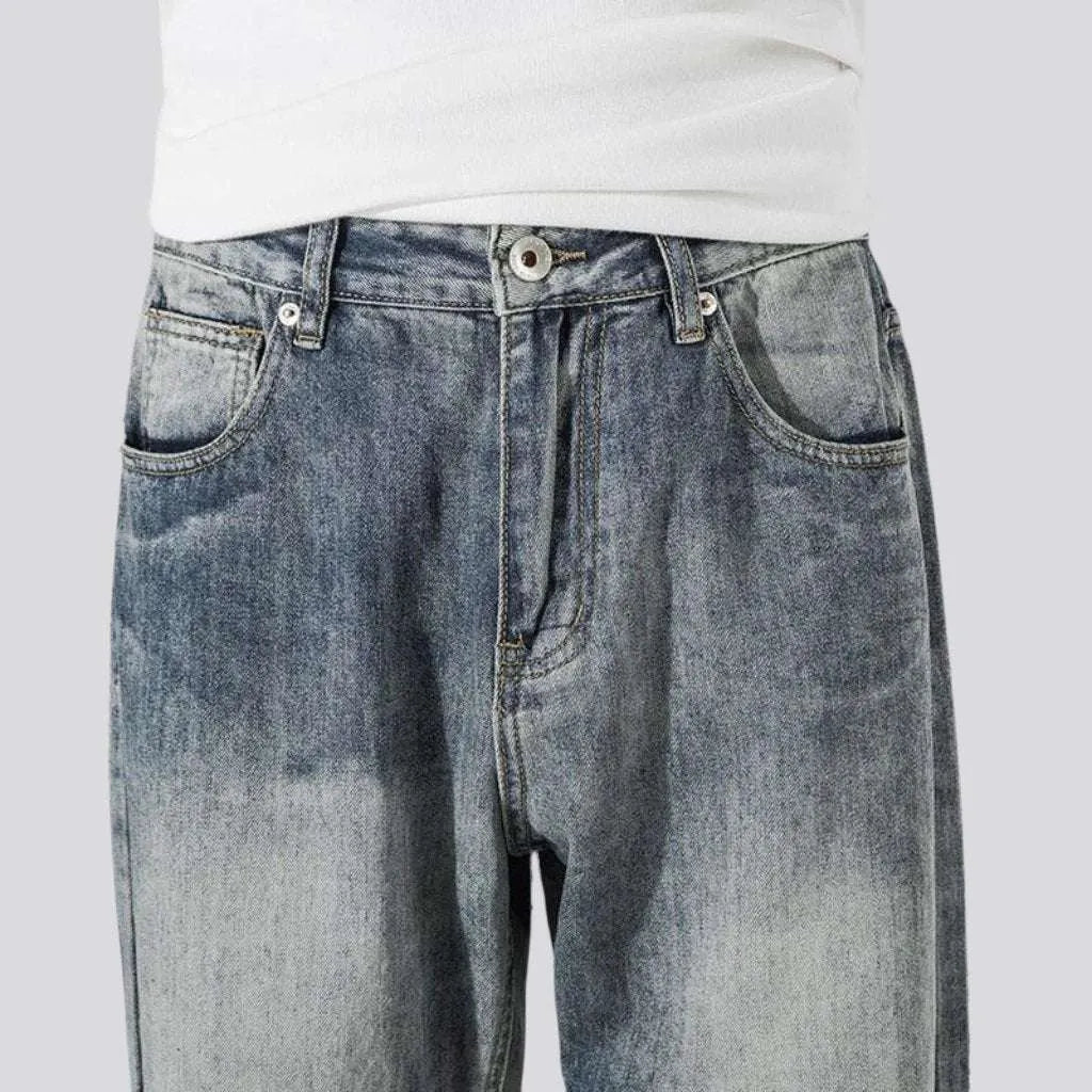 Whiskered sanded jeans
 for men