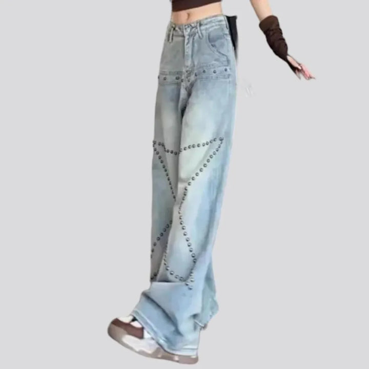 Y2k rivet jeans
 for ladies