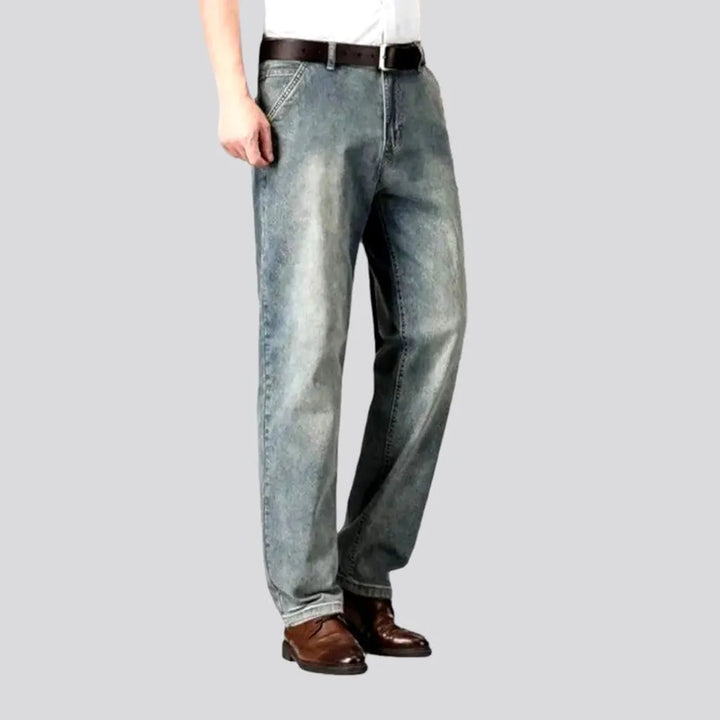 High-waist thin jeans
 for men