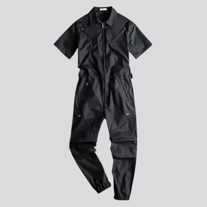 Versatile detachable worker denim jumpsuit for men