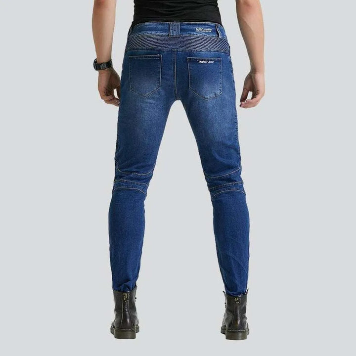 Waterproof men's biker jeans