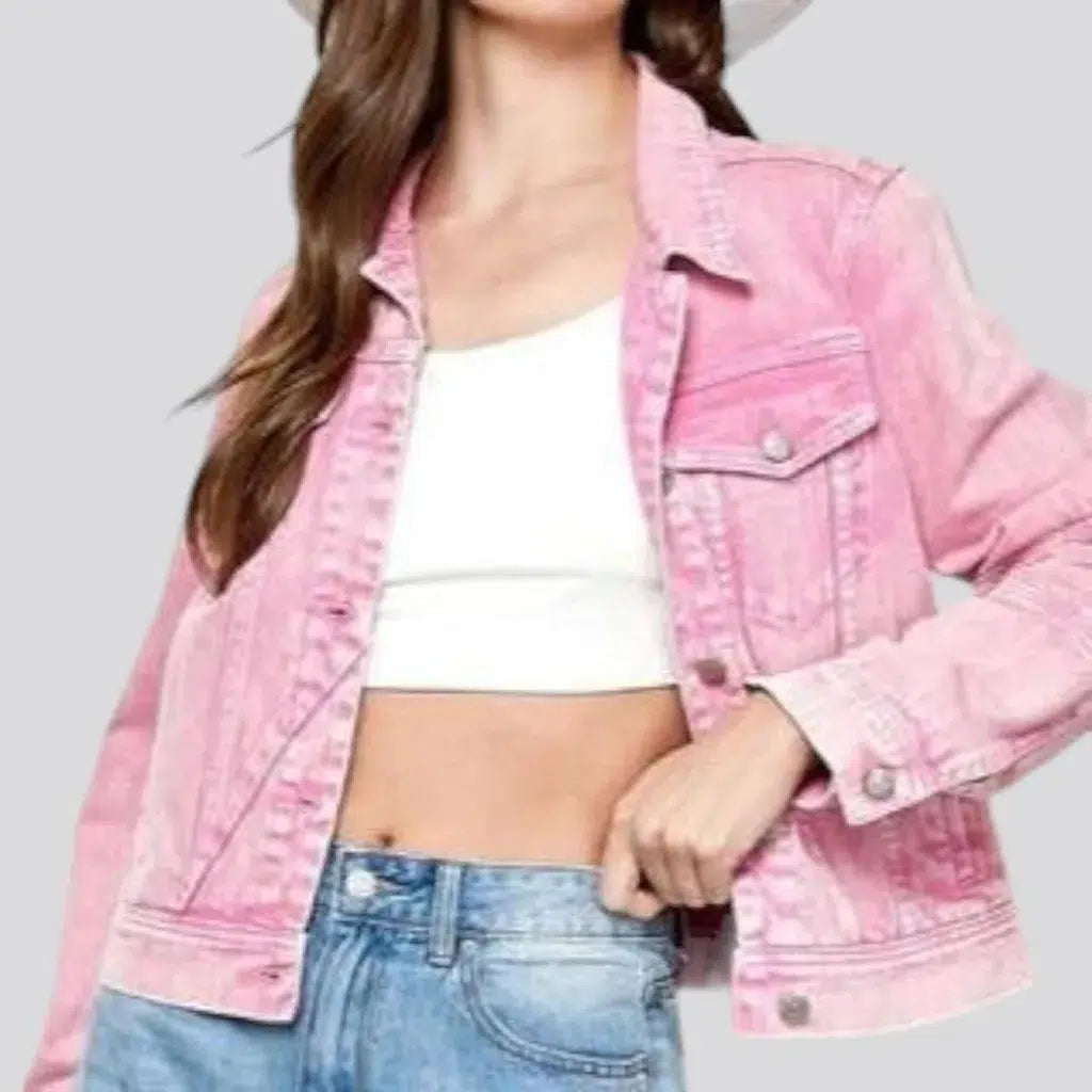 Color women's denim jacket