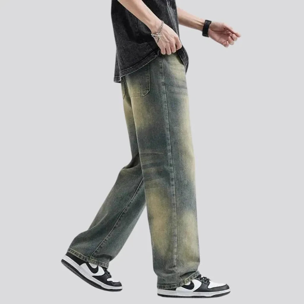 Mid-rise stylish men's jean joggers