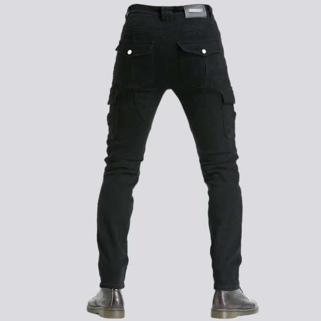 Slim moto men's denim pants