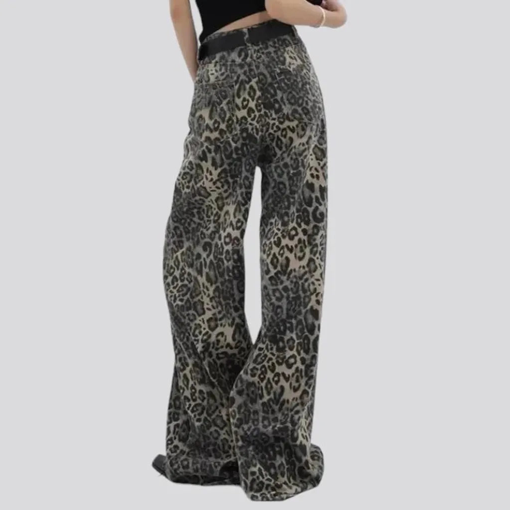 Painted baggy women's jean pants