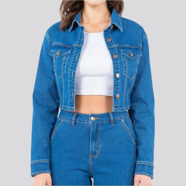 Chic cutout boho women's denim jacket