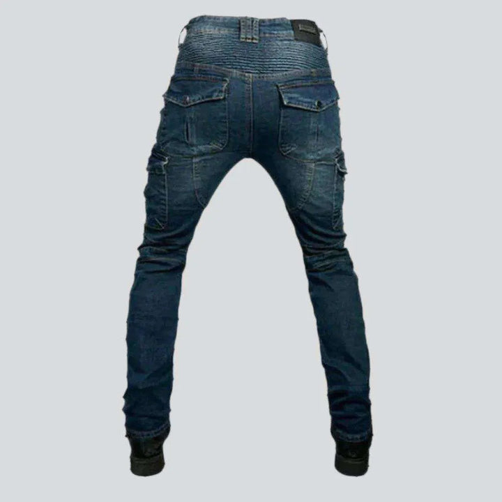 Protective cargo men's biker jeans