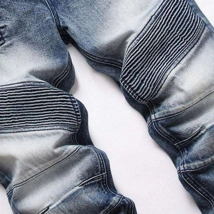 Biker jeans with zippers