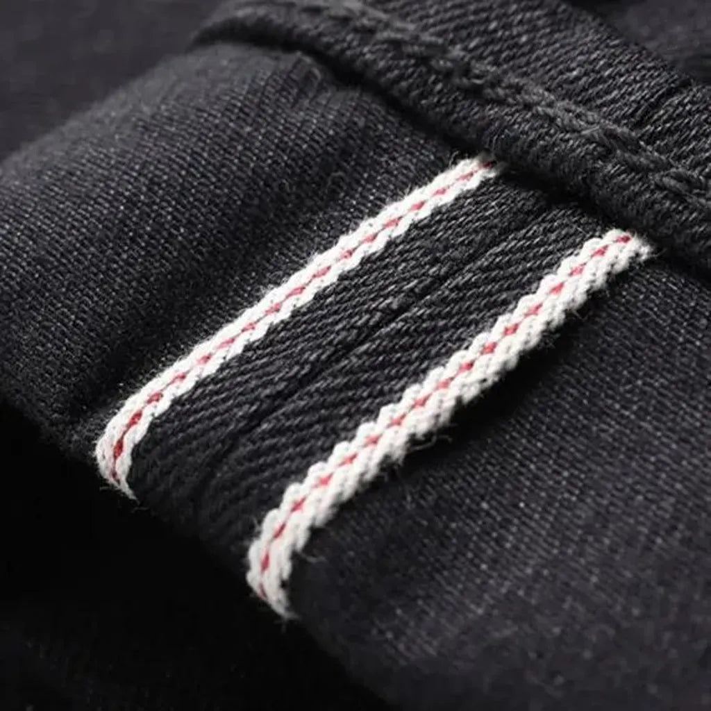 Selvedge black jeans
 for men