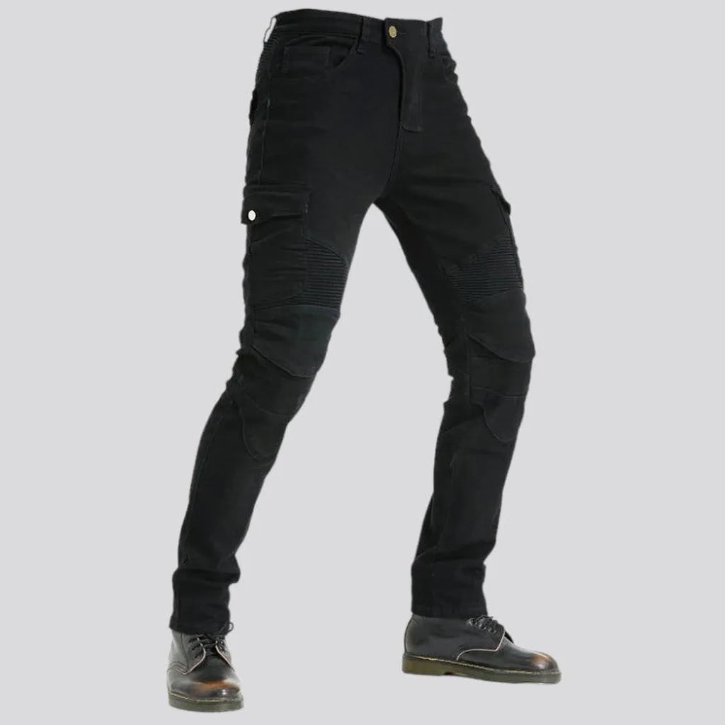 Slim moto men's denim pants