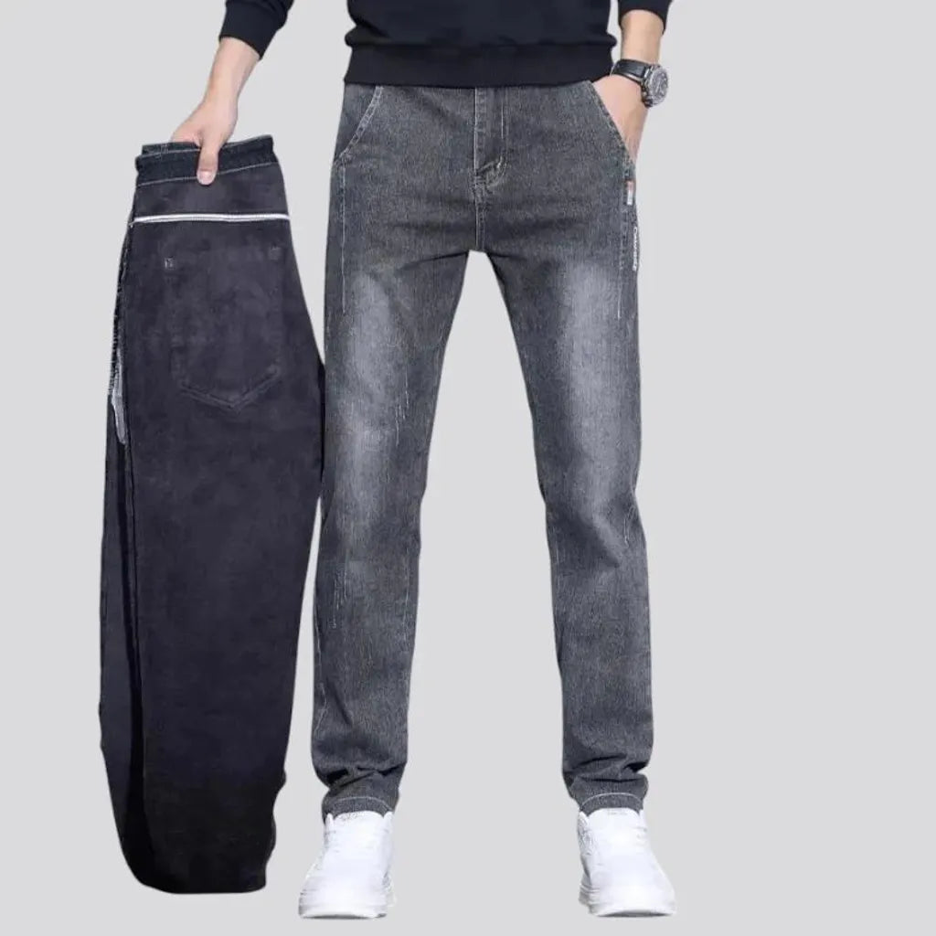 Slim fit dark jeans for men