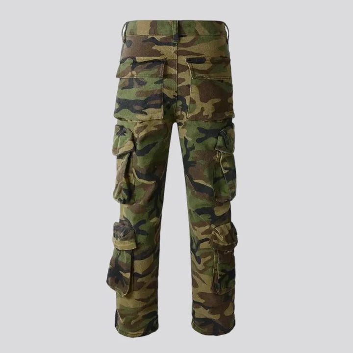 Camouflage men's denim pants