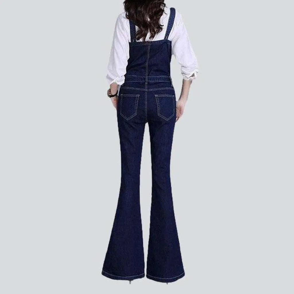 Stretchable women's denim overall