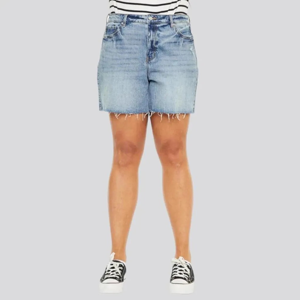 Vintage high-waist denim shorts for women