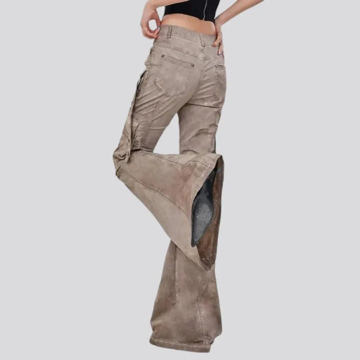 Bootcut voluminous jean pants
 for women