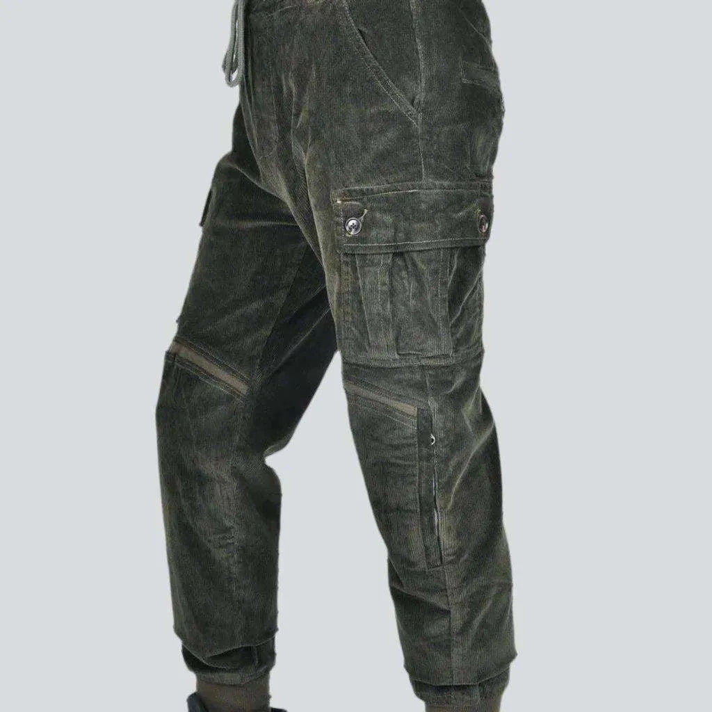 Corduroy men's biker jeans