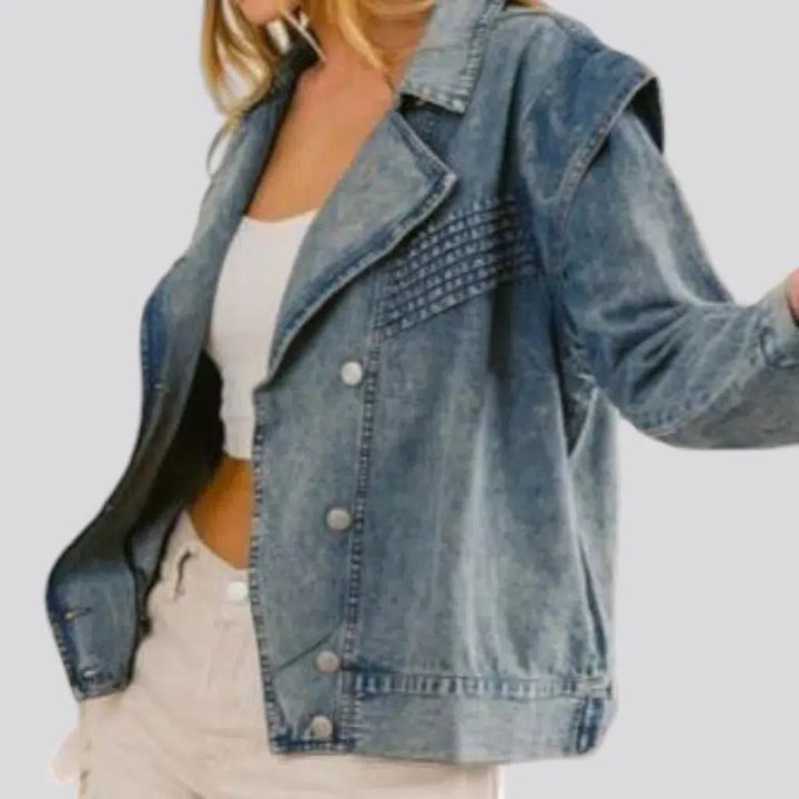 Fashion oversized jean jacket
 for ladies