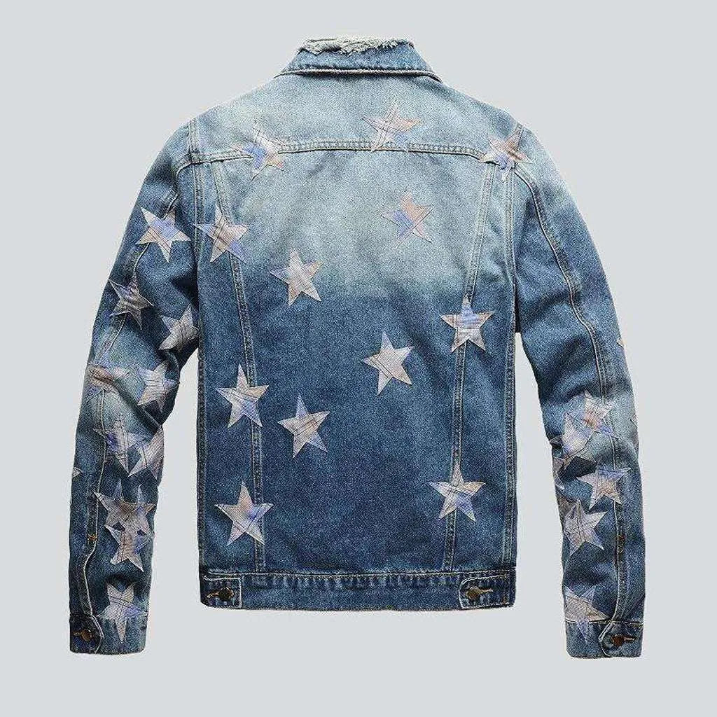 Color stars vintage denim jacket