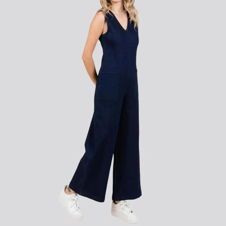 Chic denim women's jumpsuit overall