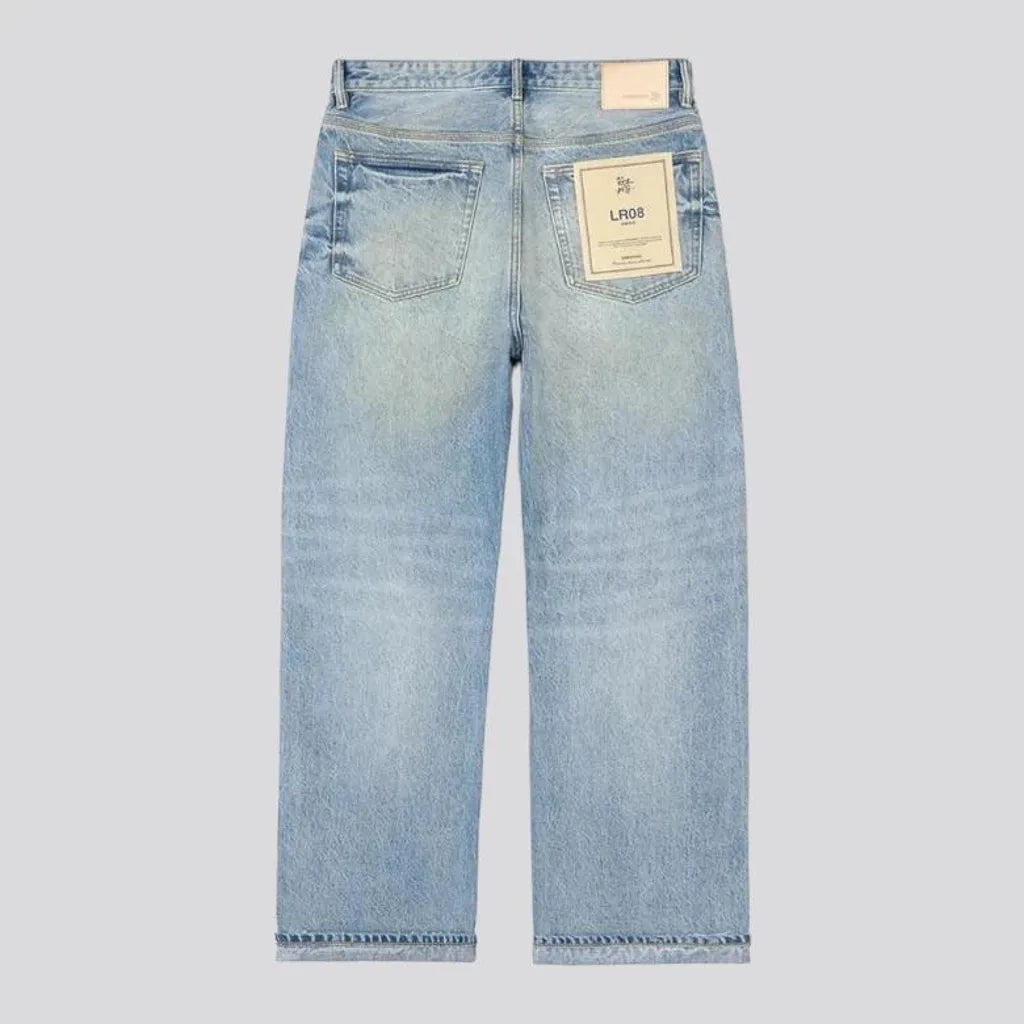 Heavyweight men's sanded jeans