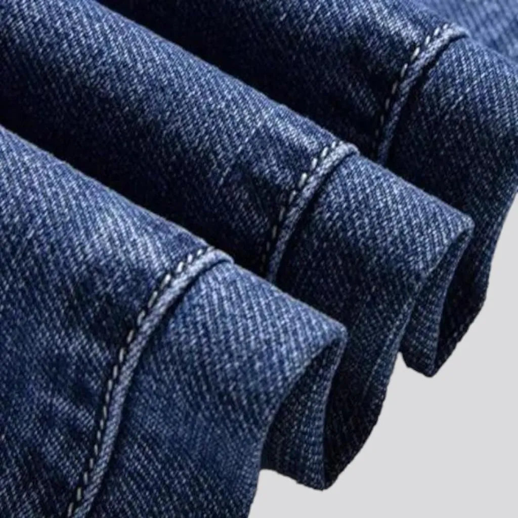 Thin men's stonewashed jeans