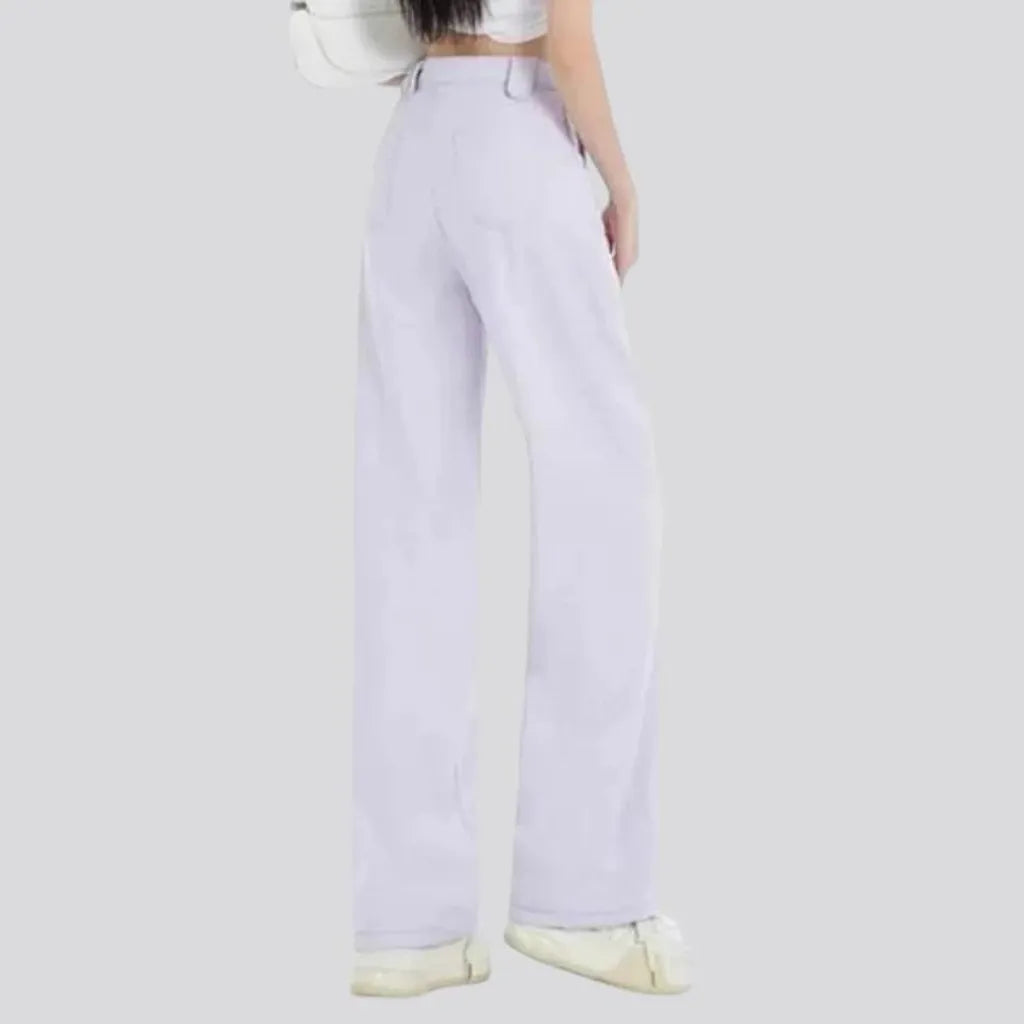 Y2k violet-hue jeans for ladies