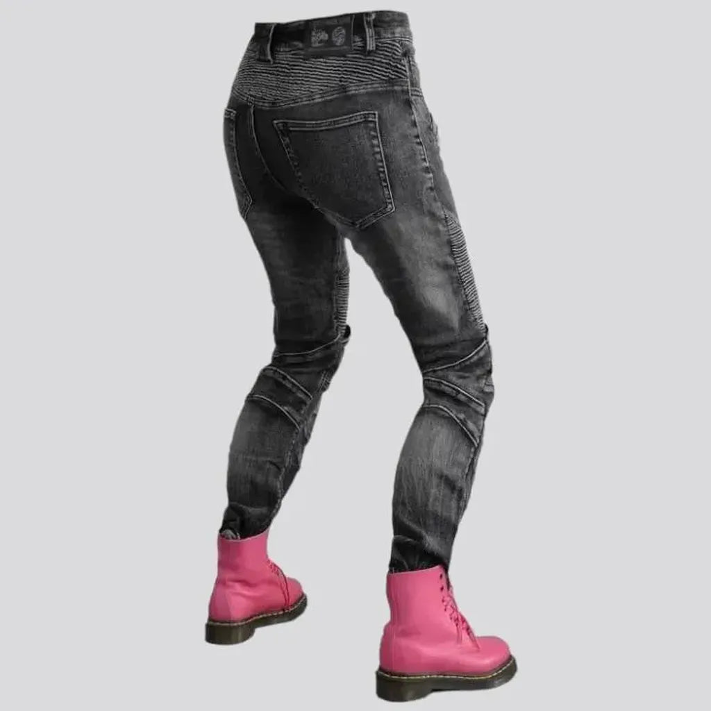 Biker high-waist jeans
 for ladies