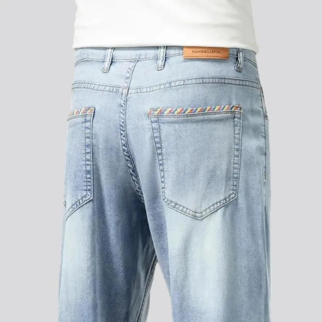 Striped-coin-pocket 90s jeans for men