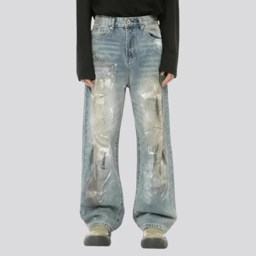 Vintage street style loose fit men's jeans