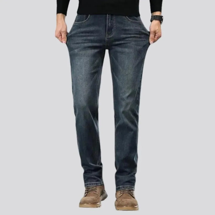 Classic tapered stonewashed men's jeans