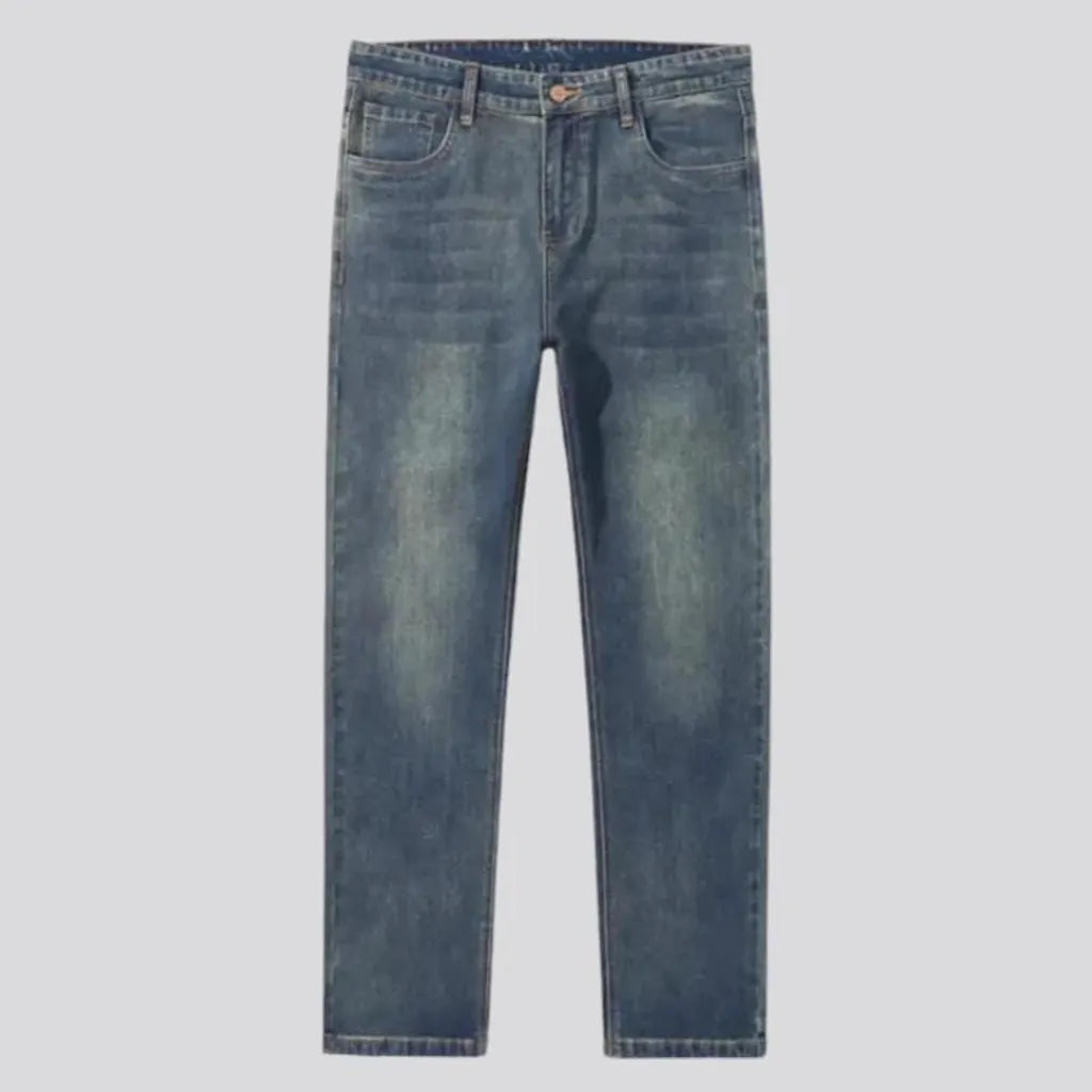 Vintage stonewashed tapered men's jeans