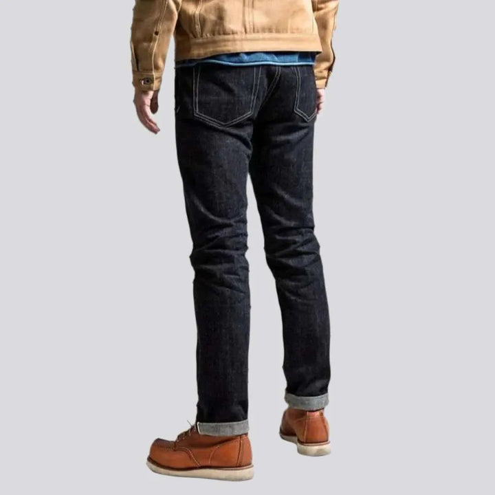 Slim dark wash men's selvedge jeans