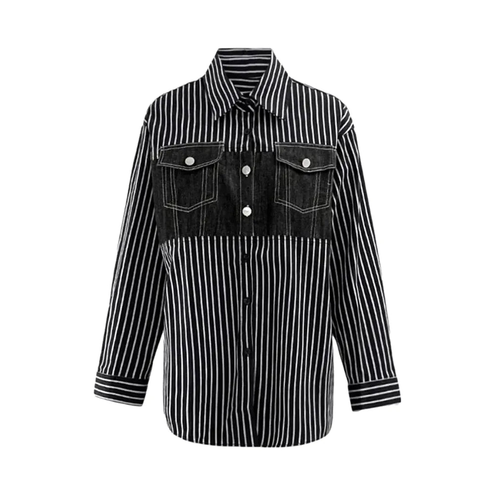 Boho Chic Denim Shirt for Ladies - Black